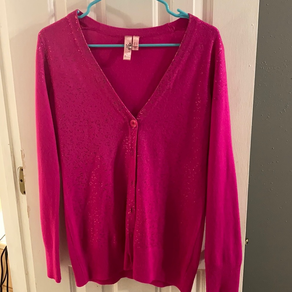Cardigan with metallic accents